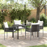 vidaXL Tuin Eettafel Set 3 pcs Bruin en Zwart PE Riet