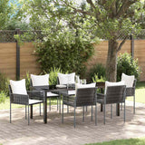vidaXL Tuin Eettafel Set 3 pcs Bruin en Zwart PE Riet