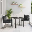 vidaXL Tuin Eettafel Set 3 pcs Bruin en Zwart PE Riet