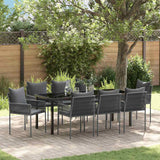 vidaXL Tuin Eettafel Set 3 pcs Bruin en Zwart PE Riet