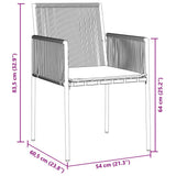 vidaXL Tuin Eettafel Set 3 pcs Zwart PE Riet