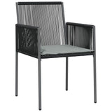 vidaXL Tuin Eettafel Set 3 pcs Zwart PE Riet