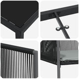 vidaXL Tuin Eettafel Set 3 pcs Zwart PE Riet
