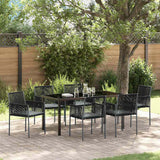 vidaXL Tuin Eettafel Set 3 pcs Zwart PE Riet