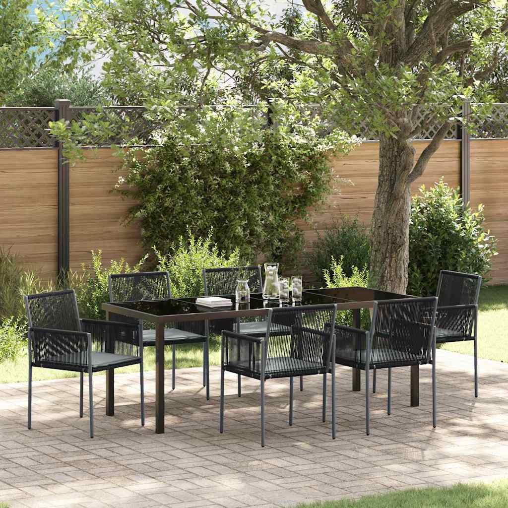 vidaXL Tuin Eettafel Set 3 pcs Zwart PE Riet