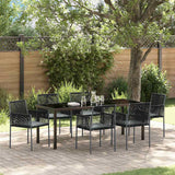 vidaXL Tuin Eettafel Set 3 pcs Zwart PE Riet