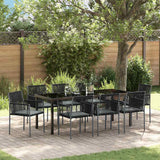 vidaXL Tuin Eettafel Set 3 pcs Zwart PE Riet