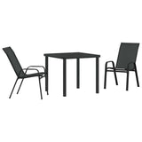 vidaXL Garden Dining Table Set 5 pcs Black Powder-Coated Steel