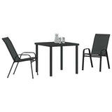 vidaXL Garden Dining Table Set 5 pcs Black Powder-Coated Steel