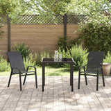 vidaXL Garden Dining Table Set 5 pcs Black Powder-Coated Steel