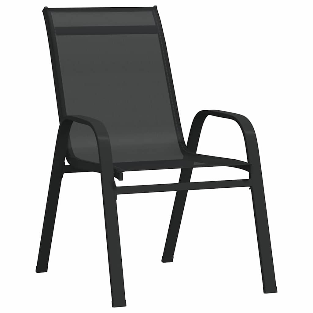 vidaXL Garden Dining Table Set 5 pcs Black Powder-Coated Steel