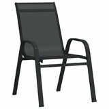 vidaXL Garden Dining Table Set 5 pcs Black Powder-Coated Steel