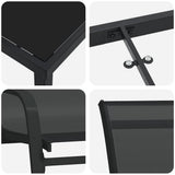 vidaXL Garden Dining Table Set 5 pcs Black Powder-Coated Steel