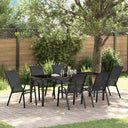 vidaXL Garden Dining Table Set 5 pcs Black Powder-Coated Steel