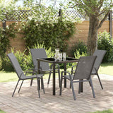 vidaXL Garden Dining Table Set 5 pcs Black Powder-Coated Steel
