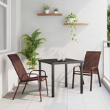 vidaXL Garden Dining Table Set 5 pcs Black Powder-Coated Steel