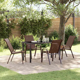 vidaXL Garden Dining Table Set 5 pcs Black Powder-Coated Steel