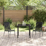 vidaXL Tuin Eettafel Set 3 pcs Zwart Gepoedercoat staal
