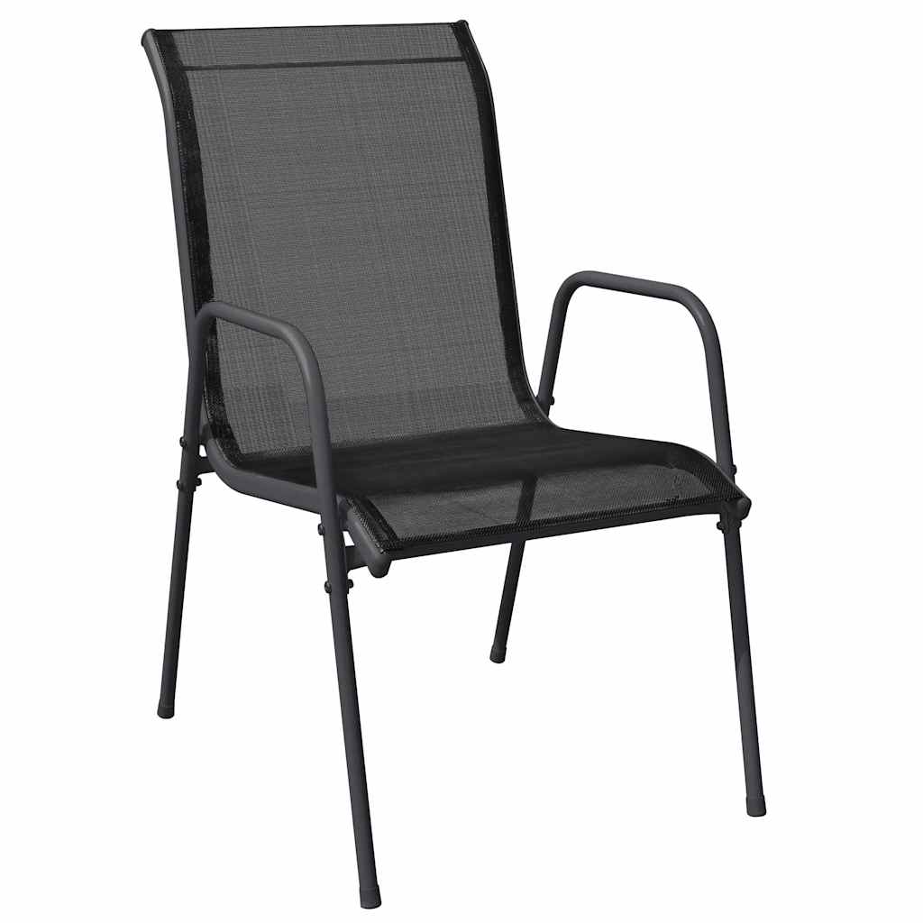 vidaXL Tuin Eettafel Set 3 pcs Zwart Gepoedercoat staal