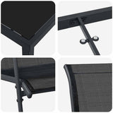 vidaXL Tuin Eettafel Set 3 pcs Zwart Gepoedercoat staal