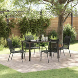 vidaXL Tuin Eettafel Set 3 pcs Zwart Gepoedercoat staal