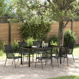 vidaXL Tuin Eettafel Set 3 pcs Zwart Gepoedercoat staal