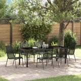 vidaXL Tuin Eettafel Set 3 pcs Zwart Gepoedercoat staal