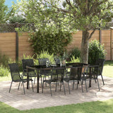vidaXL Tuin Eettafel Set 3 pcs Zwart Gepoedercoat staal