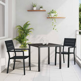 vidaXL Tuin Eettafel Set 3 pcs Zwart Gepoedercoat staal