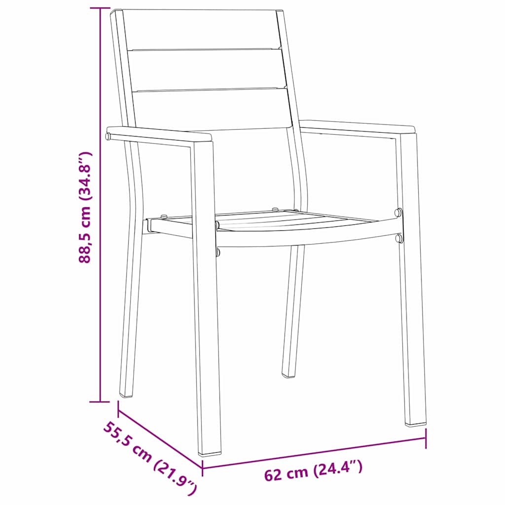 vidaXL Tuin Eettafel Set 3 pcs Zwart Gepoedercoat staal