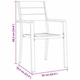 vidaXL Tuin Eettafel Set 3 pcs Zwart Gepoedercoat staal