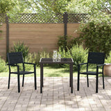 vidaXL Tuin Eettafel Set 3 pcs Zwart Gepoedercoat staal