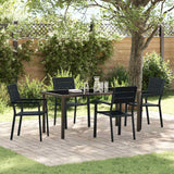 vidaXL Tuin Eettafel Set 3 pcs Zwart Gepoedercoat staal
