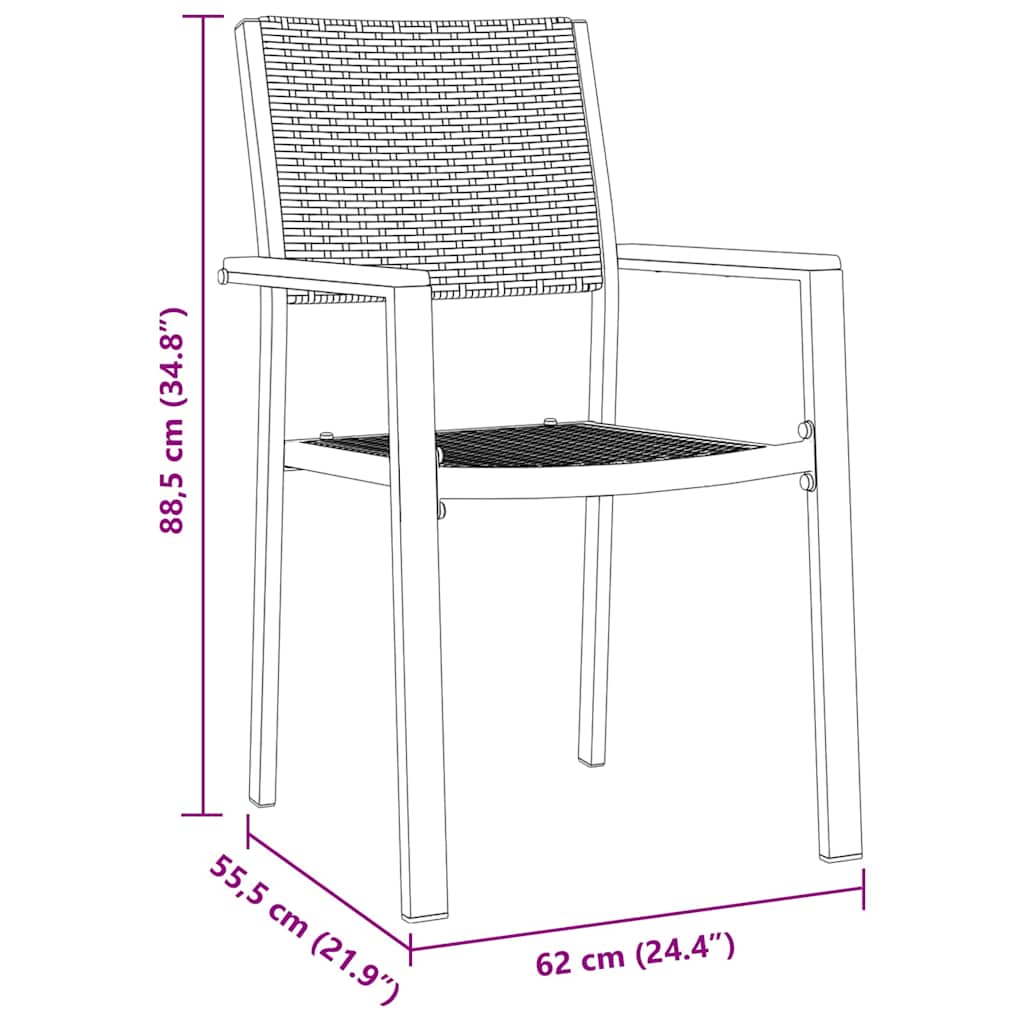 vidaXL Tuin Eettafel Set 3 pcs Zwart Gepoedercoat staal