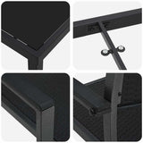 vidaXL Tuin Eettafel Set 3 pcs Zwart Gepoedercoat staal