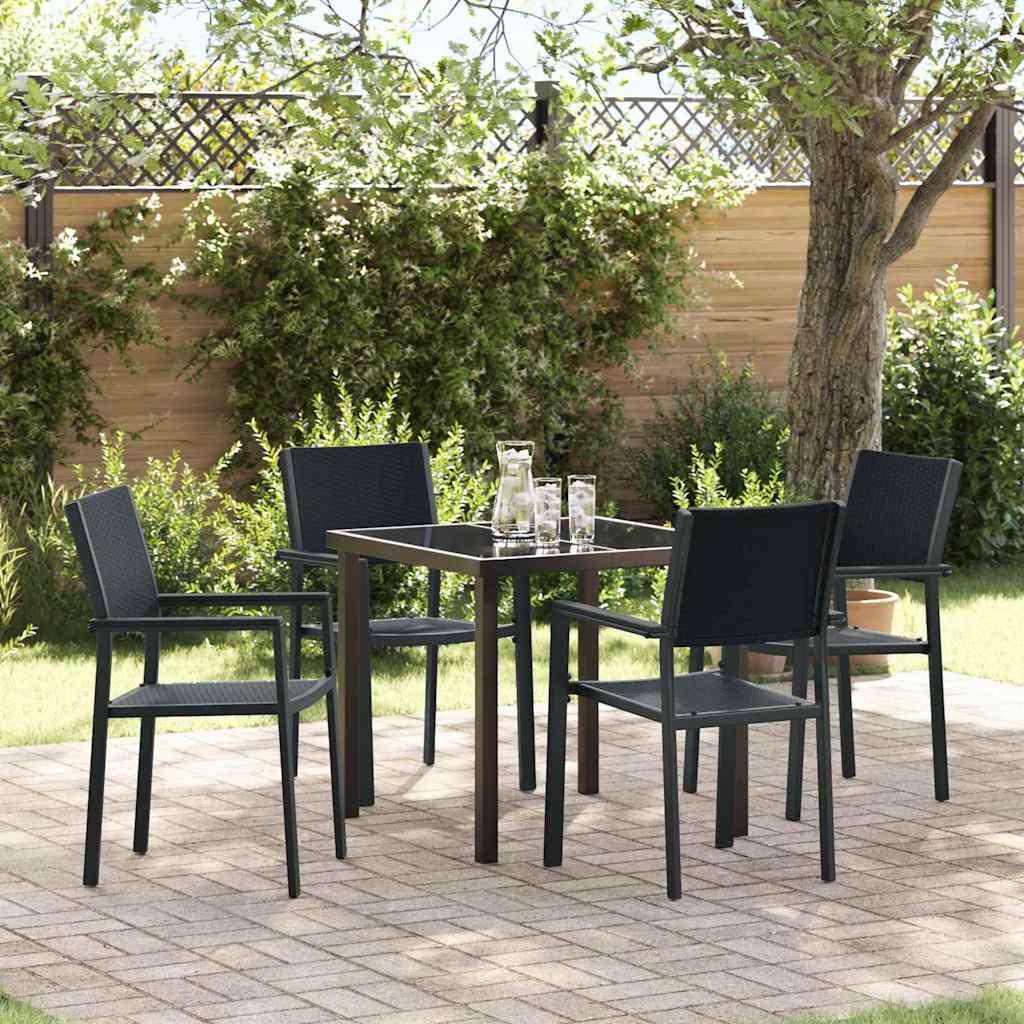 vidaXL Tuin Eettafel Set 3 pcs Zwart Gepoedercoat staal