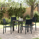 vidaXL Tuin Eettafel Set 3 pcs Zwart Gepoedercoat staal