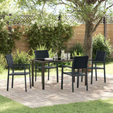 vidaXL Tuin Eettafel Set 3 pcs Zwart Gepoedercoat staal