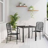 vidaXL Tuin Eettafel Set 3 pcs Zwart Gepoedercoat staal