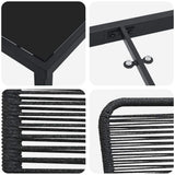 vidaXL Tuin Eettafel Set 3 pcs Zwart Gepoedercoat staal