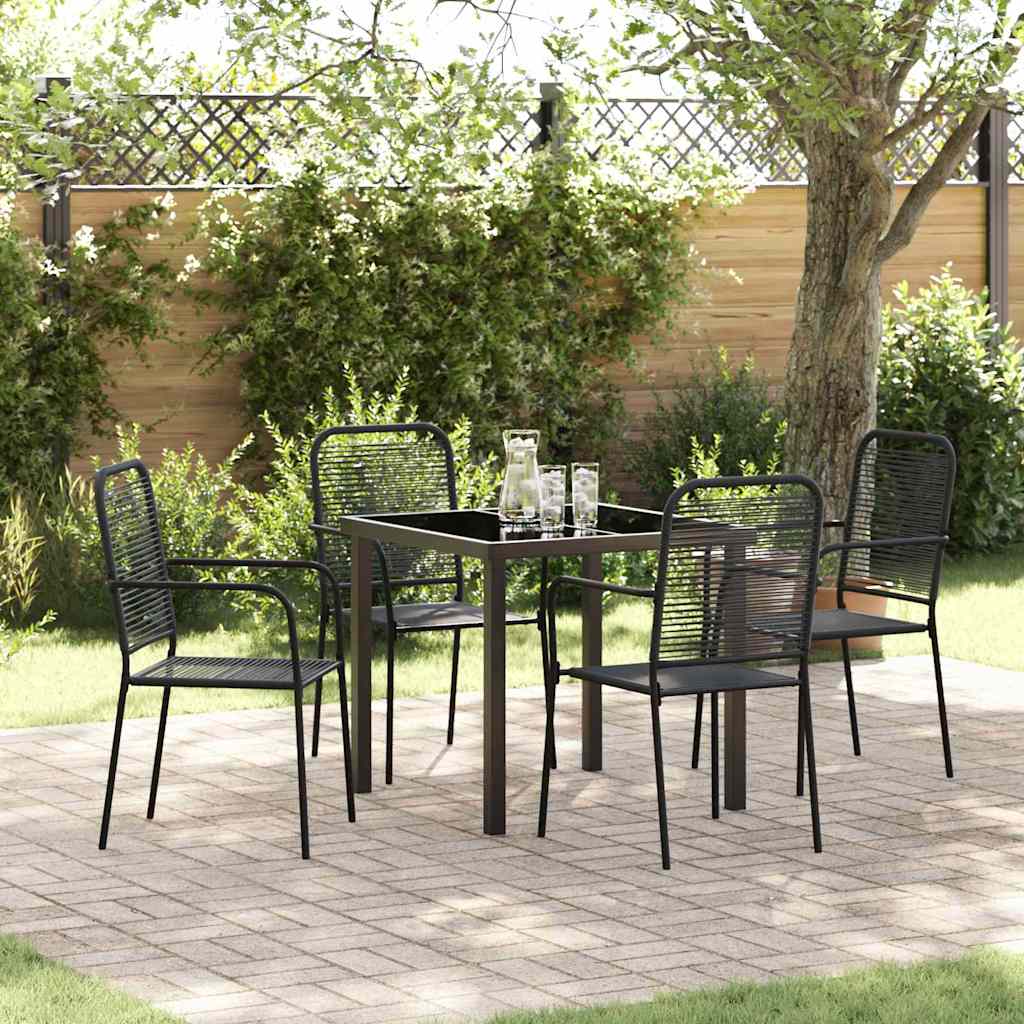 vidaXL Tuin Eettafel Set 3 pcs Zwart Gepoedercoat staal