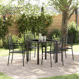 vidaXL Tuin Eettafel Set 3 pcs Zwart Gepoedercoat staal