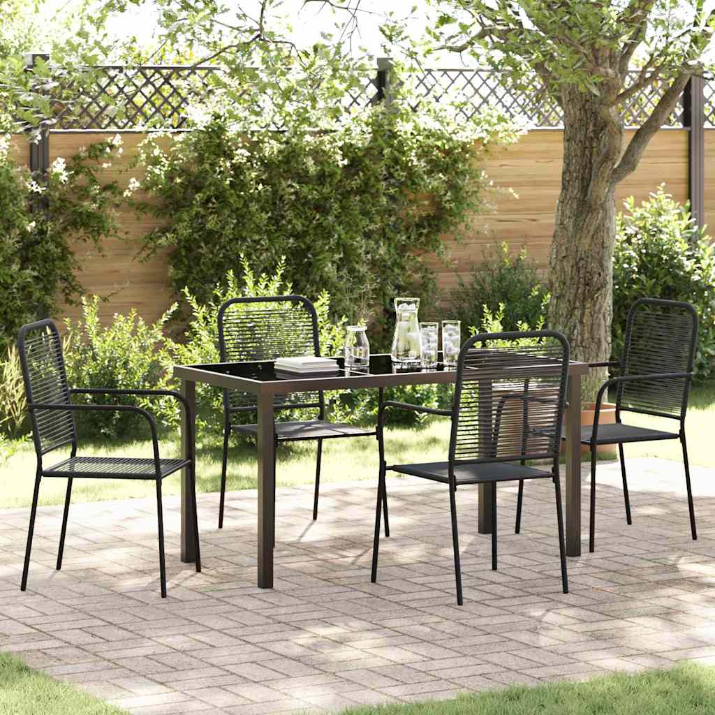 vidaXL Tuin Eettafel Set 3 pcs Zwart Gepoedercoat staal