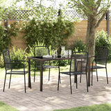 vidaXL Tuin Eettafel Set 3 pcs Zwart Gepoedercoat staal
