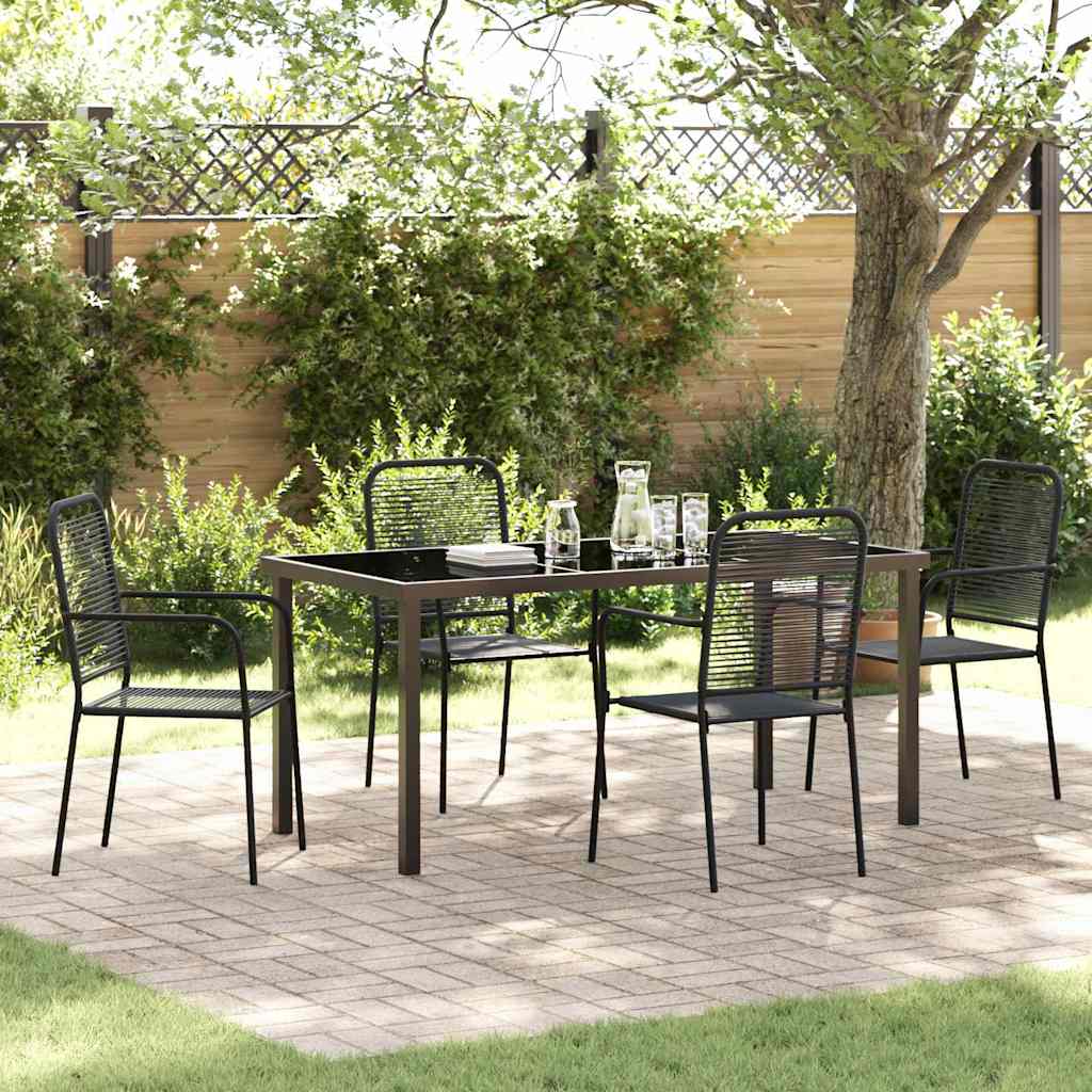 vidaXL Tuin Eettafel Set 3 pcs Zwart Gepoedercoat staal