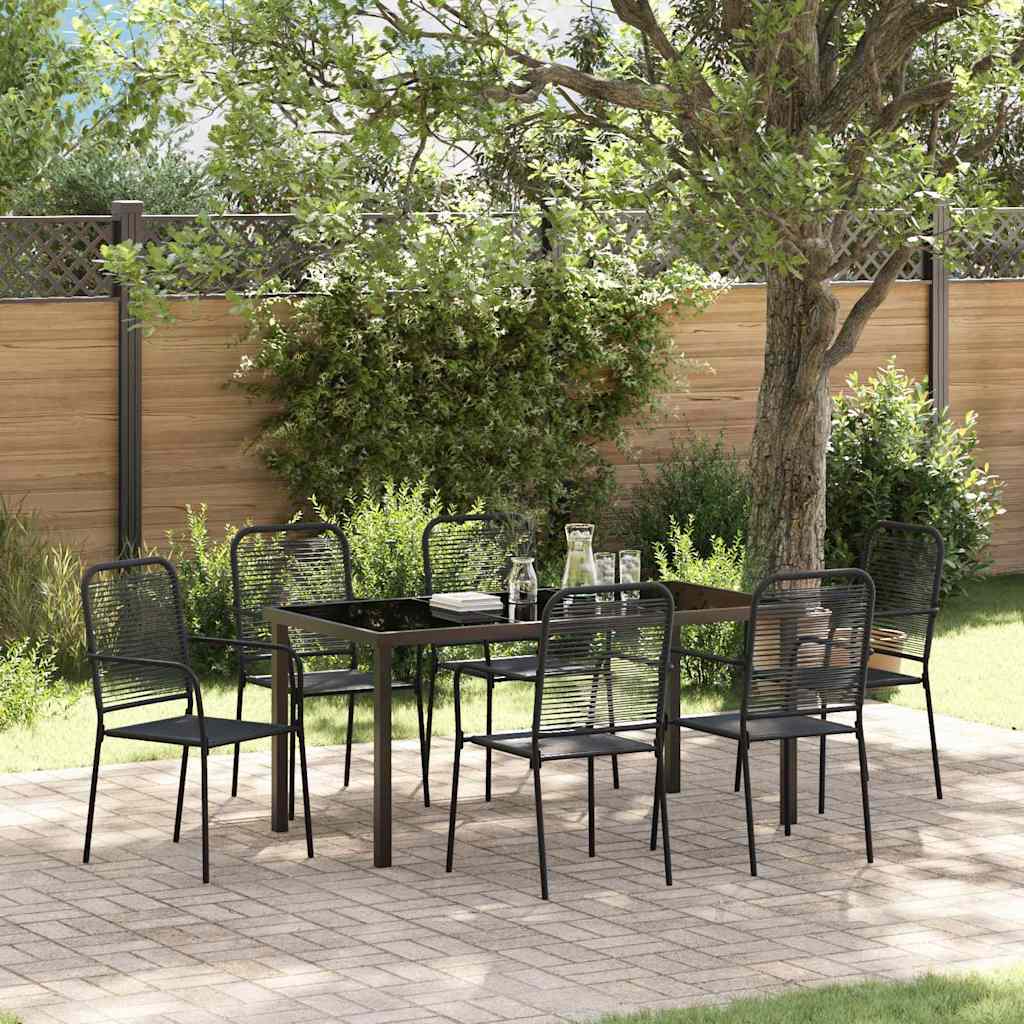 vidaXL Tuin Eettafel Set 3 pcs Zwart Gepoedercoat staal