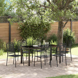 vidaXL Tuin Eettafel Set 3 pcs Zwart Gepoedercoat staal