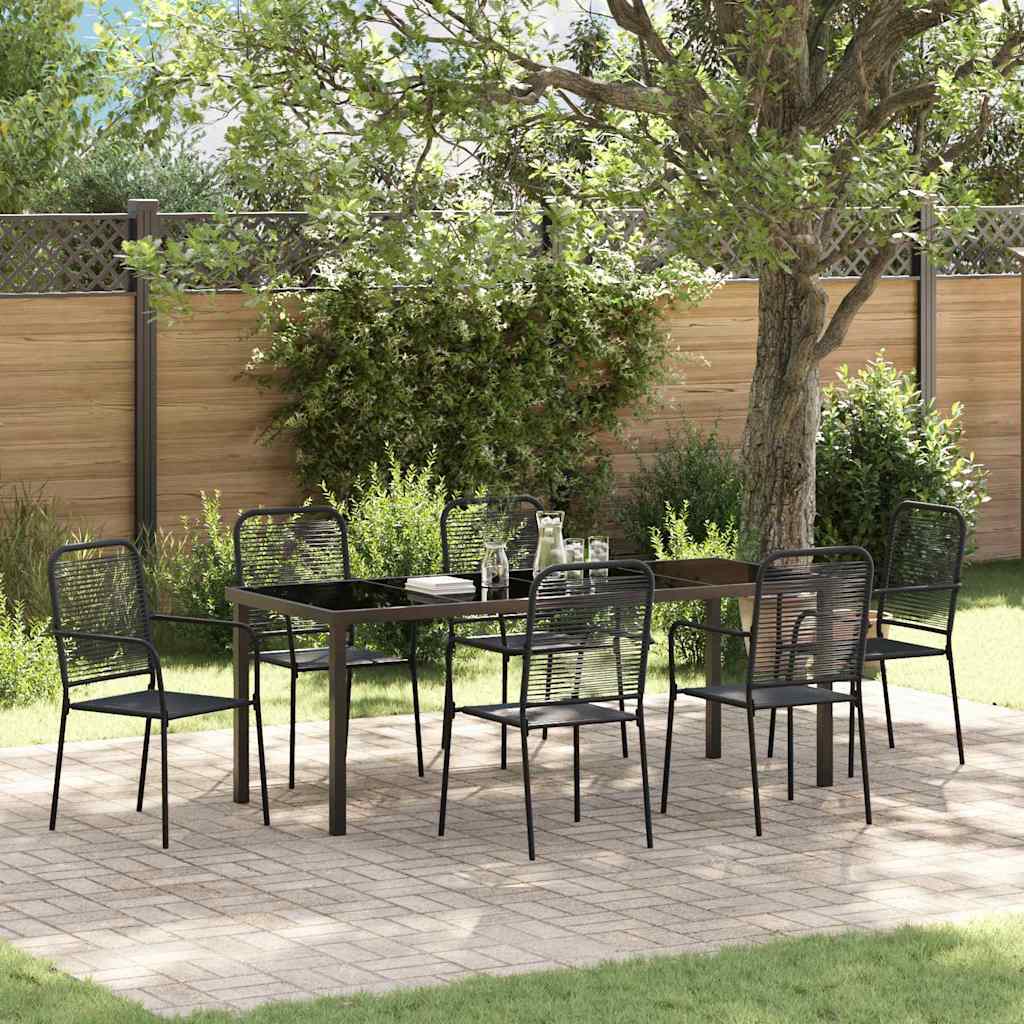 vidaXL Tuin Eettafel Set 3 pcs Zwart Gepoedercoat staal