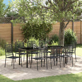 vidaXL Tuin Eettafel Set 3 pcs Zwart Gepoedercoat staal