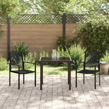 vidaXL Tuin Eettafel Set 3 pcs Zwart Gepoedercoat staal